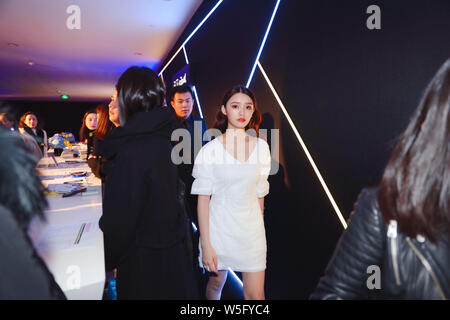 Chinesische Schauspielerin Jelly Lin oder Lin Yun besucht eine Werbeveranstaltung in Shanghai, China, 15. März 2019. Stockfoto