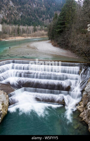 Deutschland, neraby der österreichischen Grenze, Lech Wasserfall Stockfoto