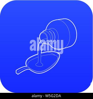 Medizinische Sirup Symbol blau Vektor Stock Vektor