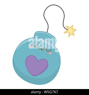 Bombe cartoon Design, Kawaii Ausdruck niedlichen Charakter lustig und emoticon Thema Vector Illustration Stock Vektor