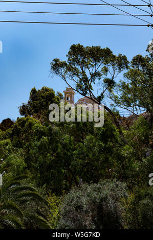 Ansicht von unten der Kirche des Profitis Ilias, Protaras, Zypern Stockfoto