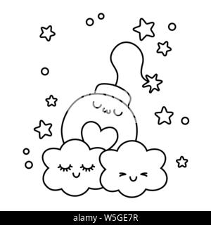 Wolken cartoon Design, Kawaii Ausdruck niedlichen Charakter lustig und emoticon Thema Vector Illustration Stock Vektor