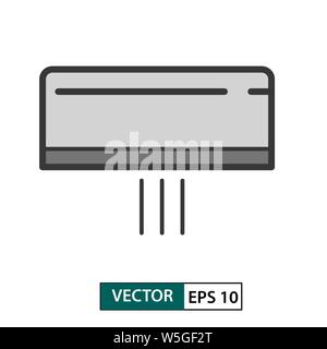 Klimaanlage Symbol. Farbe Stil. Auf weissem Hintergrund. Vector Illustration EPS 10. Stock Vektor