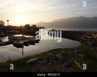 Italien, Lombardei, Luino und den Lago Maggiore Stockfoto