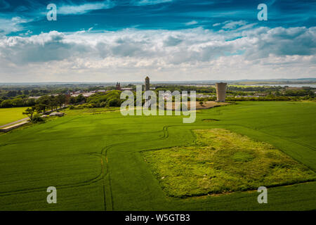 Landschaft Luftaufnahme von Donabate Region in Dublin, Irland. Stockfoto