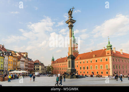 Sigismunds Spalte und königliches Schloss das Königliche Schloss Platz in der Altstadt, Weltkulturerbe der UNESCO, Warschau, Polen, Europa Stockfoto