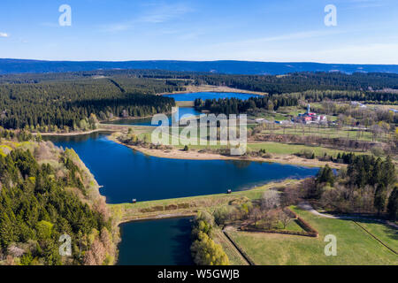 Die Oberharzer Wasserregals, Drone, UNESCO-Weltkulturerbe, Goslar, Niedersachsen, Deutschland, Europa Stockfoto