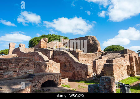 Terme del Foro (öffentliches Bad), Ostia Antica archäologische Stätte, Ostia, der Provinz von Rom, Latium, Italien, Europa Stockfoto