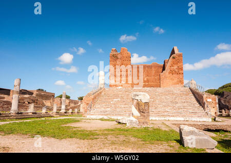 Capitolium, archäologische Ostia Antica Website, Ostia, Provinz Rom, Latium, Italien, Europa Stockfoto