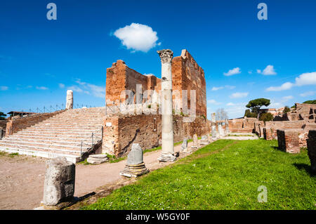 Capitolium, archäologische Ostia Antica Website, Ostia, Provinz Rom, Latium, Italien, Europa Stockfoto