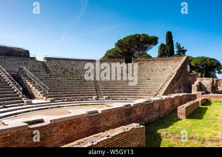 Theater, archäologische Stätte Ostia Antica, Ostia, der Provinz von Rom, Latium, Italien, Europa Stockfoto