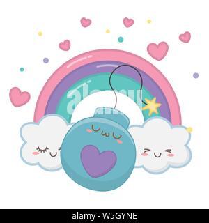 Bombe cartoon Design, Kawaii Ausdruck niedlichen Charakter lustig und emoticon Thema Vector Illustration Stock Vektor