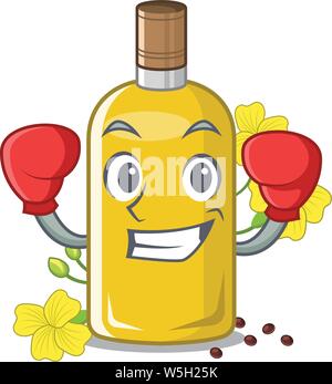 Boxing canola Öl mit dem Cartoon Vektor-illustration isoliert Stock Vektor