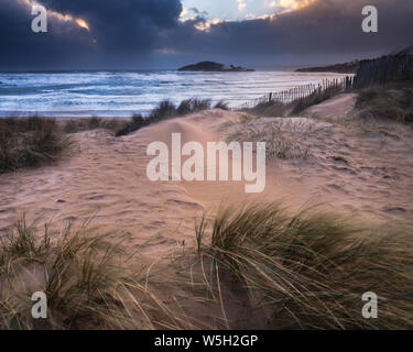 Der Strand von bantham während eines Sturms, in der Nähe von Kingsbridge, Devon, England, Vereinigtes Königreich, Europa Stockfoto