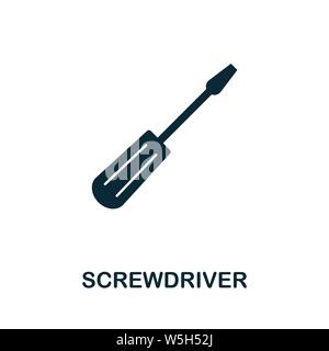 Symbol für Schraubendreher-Vektor. Kreative Zeichen aus Bauwerkzeuge Icons Sammlung. Gefülltes flaches Schraubendrehersymbol für Computer und Handy Stock Vektor