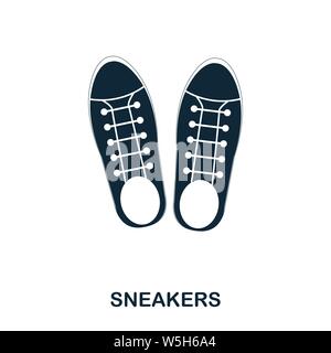 Sneaker-Ikone. Flaches Design mit Symbolen. UI. Illustration von Sneakers Symbol. Piktogramm isoliert auf Weiß. Bereit für die Verwendung im Web-Design, Apps, Software Stock Vektor