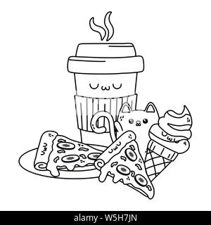 Cartoons Design, Kawaii Ausdruck niedlichen Charakter lustig und emoticon Thema Vector Illustration Stock Vektor