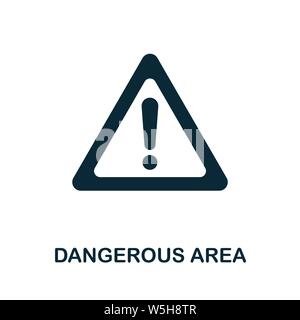 Symbol für das Symbol für den Vektor gefährlicher Bereiche. Kreative Zeichen aus Bauwerkzeuge Icons Sammlung. Gefüllte flache gefährliche Bereich Symbol für Computer und mobile Stock Vektor