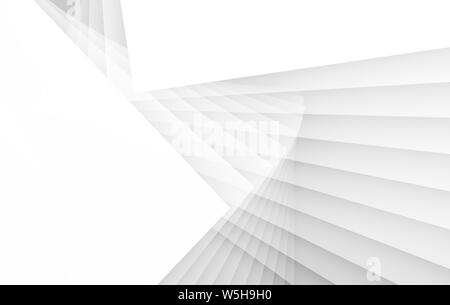 Abstract weiß Digital Graphic Hintergrund mit geometrischen Muster der geschnitten Schichten. Double Exposure Effekt, 3D-Rendering illustration Stockfoto