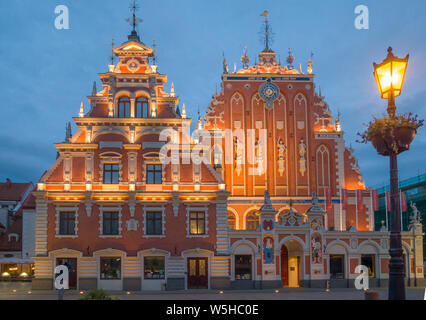 Schwarzhäupterhaus und Rathaus statt, Riga, Lettland, Baltikum, EU. Stockfoto