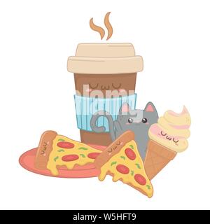 Cartoons Design, Kawaii Ausdruck niedlichen Charakter lustig und emoticon Thema Vector Illustration Stock Vektor