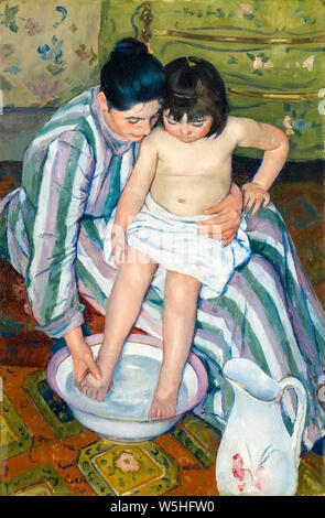 Mary Cassatt, das Kinderbad, Impressionismus, 1893 Stockfoto