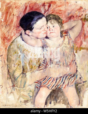 Mary Cassatt, Frau und Kind, Ölgemälde auf Leinwand, 1895-1899 Stockfoto