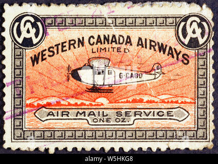 Alte kanadische Briefmarke für Air Mail Service Stockfoto