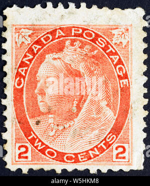Queen Victoria auf alten kanadischen Briefmarke Stockfoto
