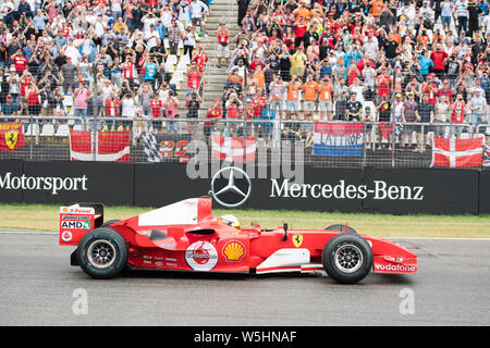 Hockenheim, Deutschland. 28. Juli 2019. Mick SCHUMACHER (D, Scuderia Ferrari) treibt die Ferrari F 2004, Aktion, Rennen am 28.07.2019, Formel 1, Grand Prix von Deutschland in Hockenheim/Deutschland vom 26.07. - 28.07.2019, Saison 2019, | Verwendung der weltweiten Kredit: dpa/Alamy leben Nachrichten Stockfoto