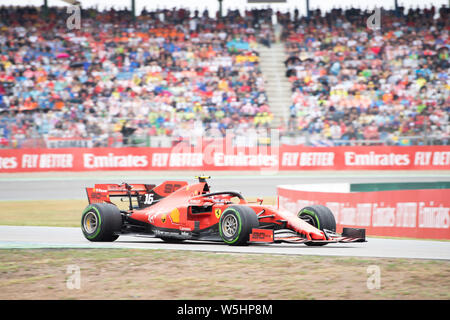 Hockenheim, Deutschland. 28. Juli 2019. Charles Leclerc (MON, Scuderia Ferrari Mission Worfeln), Aktion, Rennen am 28.07.2019, Formel 1, Grand Prix von Deutschland in Hockenheim/Deutschland vom 26.07. - 28.07.2019, Saison 2019, | Verwendung der weltweiten Kredit: dpa/Alamy leben Nachrichten Stockfoto
