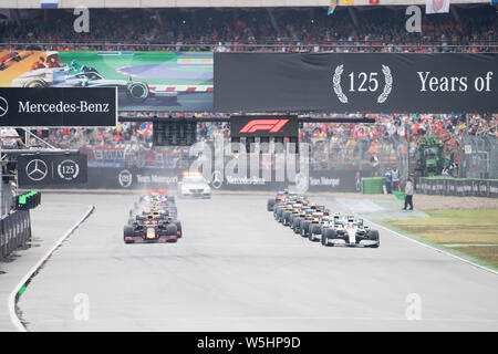 Hockenheim, Deutschland. 28. Juli 2019. Start, Aktion, Rennen am 28.07.2019, Formel 1, Grand Prix von Deutschland in Hockenheim/Deutschland vom 26.07. - 28.07.2019, Saison 2019, | Verwendung der weltweiten Kredit: dpa/Alamy leben Nachrichten Stockfoto