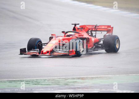 Hockenheim, Deutschland. 28. Juli 2019. Sebastian Vettel (GER, Scuderia Ferrari Mission Worfeln), Aktion, Rennen am 28.07.2019, Formel 1, Grand Prix von Deutschland in Hockenheim/Deutschland vom 26.07. - 28.07.2019, Saison 2019, | Verwendung der weltweiten Kredit: dpa/Alamy leben Nachrichten Stockfoto