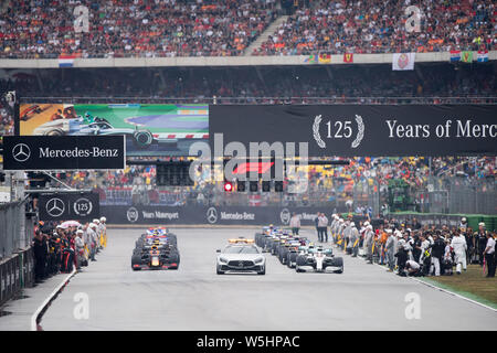 Hockenheim, Deutschland. 28. Juli 2019. Start Rennen am 28.07.2019, Formel 1, Grand Prix von Deutschland in Hockenheim/Deutschland vom 26.07. - 28.07.2019, Saison 2019, | Verwendung der weltweiten Kredit: dpa/Alamy leben Nachrichten Stockfoto