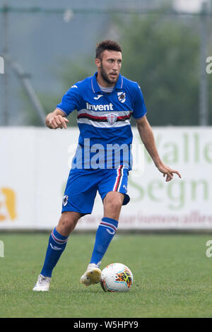 Vasco Regini (sampdoria) während der Vorsaison Freundschaftsspiel zwischen Sampdoria 4-0 Pro Patria am städtischen Stadium am 24 Juli, 2019 in Ponte di Legno, Italien. Credit: Maurizio Borsari/LBA/Alamy leben Nachrichten Stockfoto