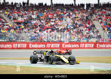 Hockenheim, Deutschland. 28. Juli 2019. Nico HUELKENBERG (HÃ lkenberg, GER, Renault F1 Team), Aktion, Rennen am 28.07.2019, Formel 1, Hockenheim Grand Prix von Deutschland/Deutschland vom 26.07. - 28.07.2019, Saison 2019, | Verwendung der weltweiten Kredit: dpa/Alamy leben Nachrichten Stockfoto