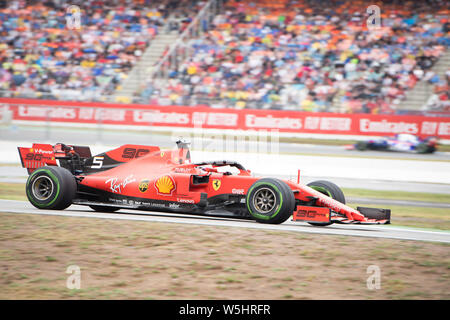 Hockenheim, Deutschland. 28. Juli 2019. Sebastian Vettel (GER, Scuderia Ferrari Mission Worfeln), Aktion, Rennen am 28.07.2019, Formel 1, Grand Prix von Deutschland in Hockenheim/Deutschland vom 26.07. - 28.07.2019, Saison 2019, | Verwendung der weltweiten Kredit: dpa/Alamy leben Nachrichten Stockfoto