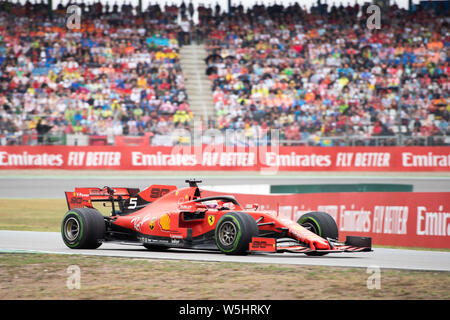 Hockenheim, Deutschland. 28. Juli 2019. Sebastian Vettel (GER, Scuderia Ferrari Mission Worfeln), Aktion, Rennen am 28.07.2019, Formel 1, Grand Prix von Deutschland in Hockenheim/Deutschland vom 26.07. - 28.07.2019, Saison 2019, | Verwendung der weltweiten Kredit: dpa/Alamy leben Nachrichten Stockfoto