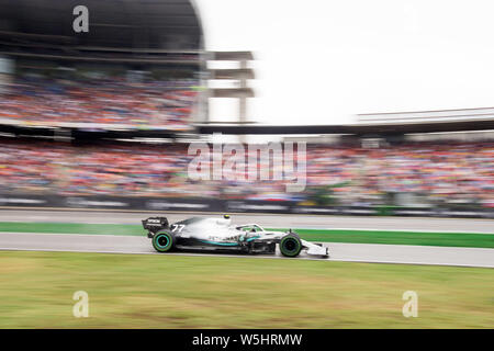 Hockenheim, Deutschland. 28. Juli 2019. Valtteri Bottas (FIN, Mercedes-AMG PETRONAS Motorsport), Aktion, Rennen am 28.07.2019, Formel 1, Grand Prix von Deutschland in Hockenheim/Deutschland vom 26.07. - 28.07.2019, Saison 2019, | Verwendung der weltweiten Kredit: dpa/Alamy leben Nachrichten Stockfoto