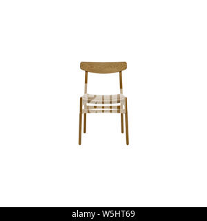 Holzstuhl auf weißem Hintergrund Stockfoto