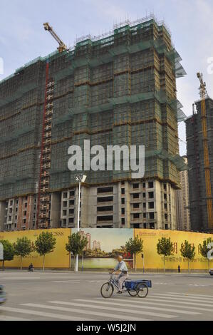 Eine große Baustelle von Wohnungen in Nantong China Stockfoto