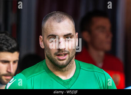 Knittelfeld, Russland - Juni 8, 2019. San Marino National Football team Torwart Elia Benedettini vor der UEFA Euro 2020 Qualifikation Russland vs San Stockfoto