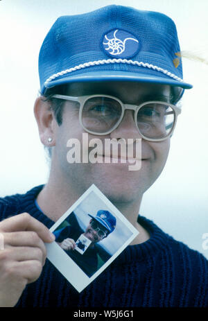 Elton John bei der Air Studios Montseraat 1982 Stockfoto