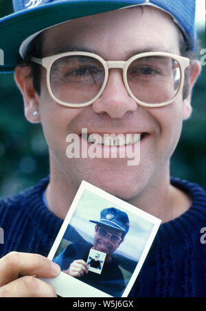 Elton John bei der Air Studios Montseraat 1982 Stockfoto