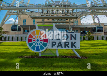 Orlando, Florida. Juli 05, 2019 Icon Park anmelden International Drive. Stockfoto