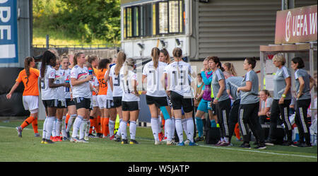 Glasgow, Schottland, Großbritannien. 25. Juli 2019: die UEFA-U19-Meisterschaft Halbfinale zwischen Deutschland und den Niederlanden in Glasgow gespielt. Stockfoto