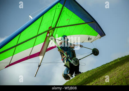 Start Drachenflieger mit Teamgeist, Canovanas, Puerto Rico Stockfoto