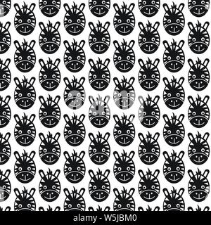 Muster Hintergrund Zebra Gesicht Symbol Stock Vektor