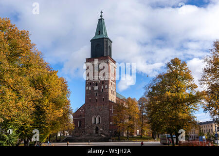 Die Fassade der Kathedrale von Turku, Turku, Finnland Stockfoto