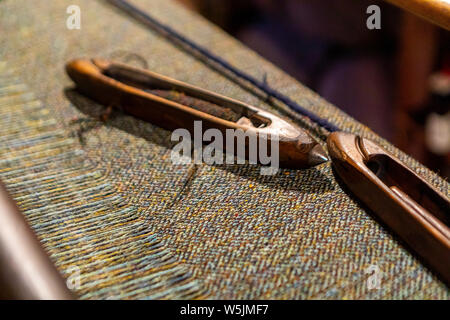 Nahaufnahme der traditionellen Weberei shuttle Stockfoto